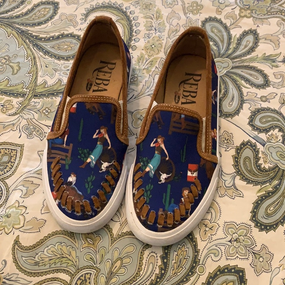 Reba cowgirl sneaker slides from Nashville!